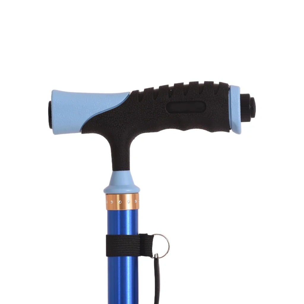 Enjoycare Quad Cane with Fold-Down Stand-Assist Handle & LED Light – EK846