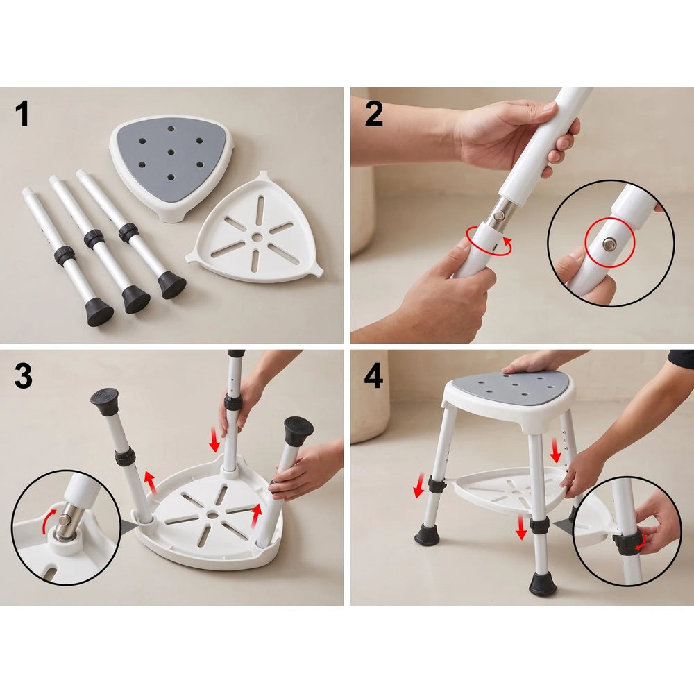 Enjoycare Corner Shower Stool with Storage Tray – EKC533