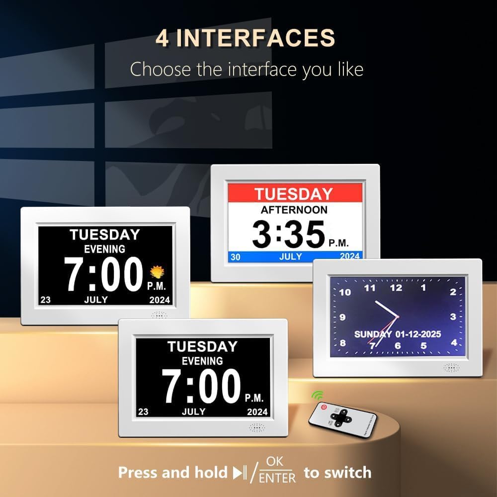 Digital Calendar Reminder Clock for Seniors