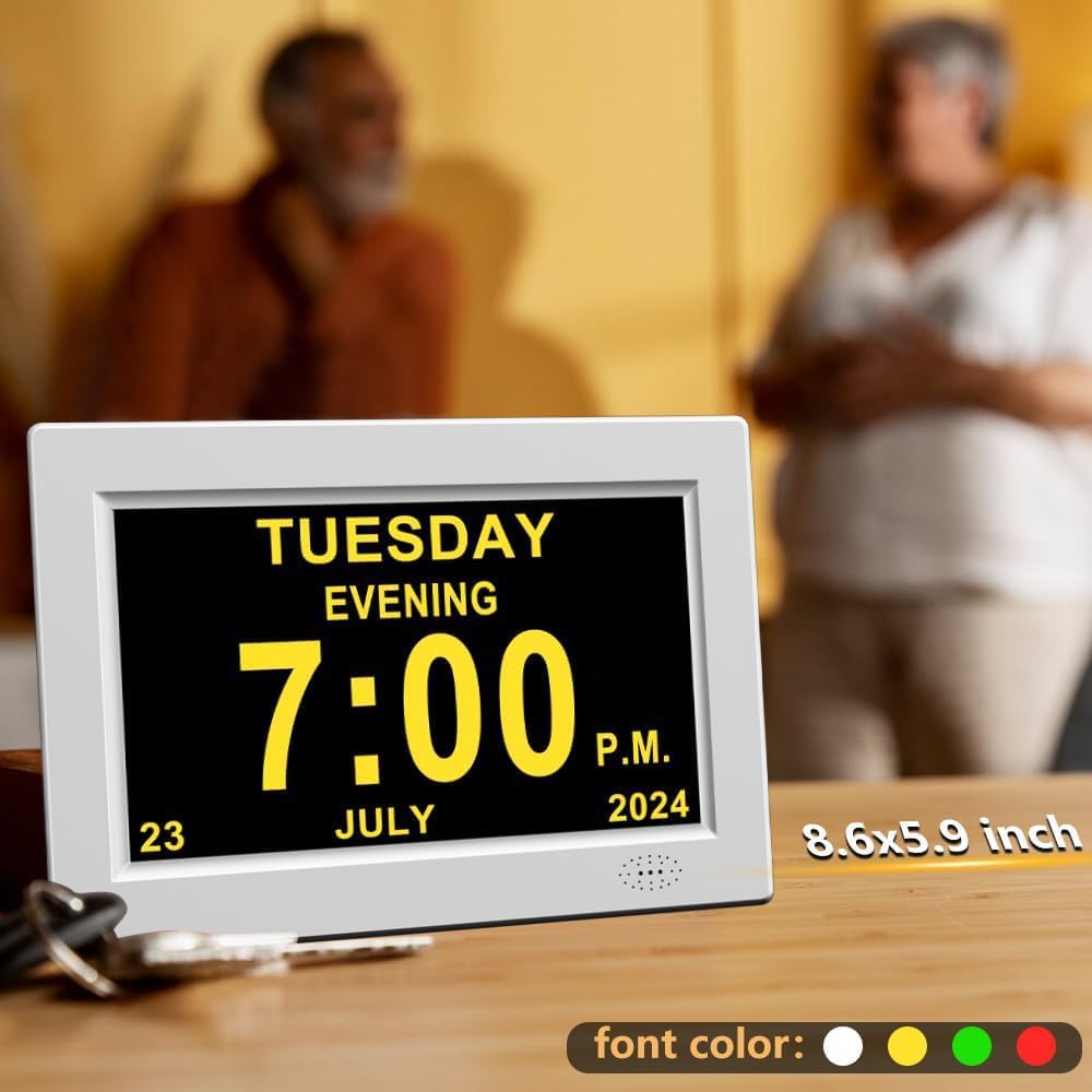 Digital Calendar Reminder Clock for Seniors
