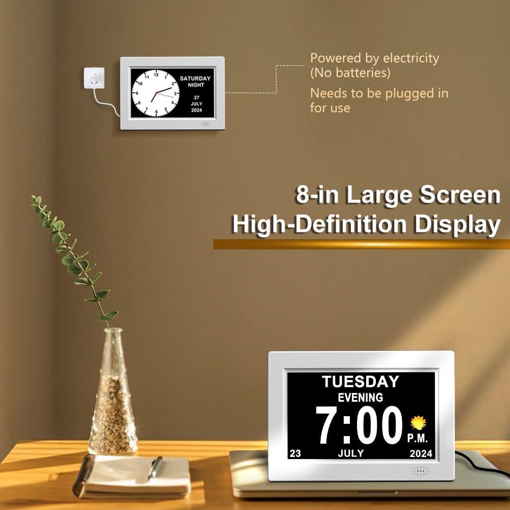 Digital Calendar Reminder Clock for Seniors
