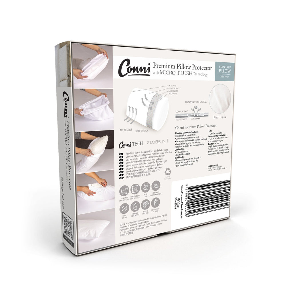 Conni Premium Waterproof Absorbent Pillow Protector