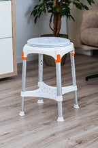 King Rotating Bathroom Stool with Tray – Adjustable Height