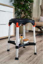 King Rotating Bathroom Stool with Tray – Adjustable Height