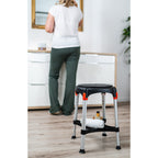 King Rotating Bathroom Stool with Tray – Adjustable Height